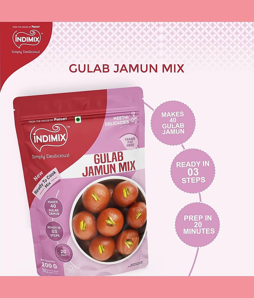 INDIMIX Ready to Cook Gulab Jamun 200 gm view 2