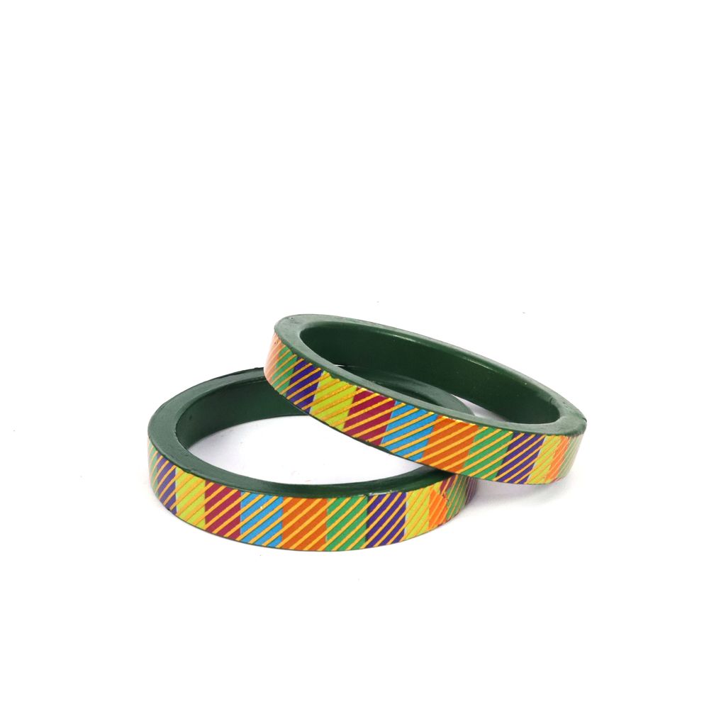 FHS Rajasthni colour full Design Lac Bangles- Multicolour view 2