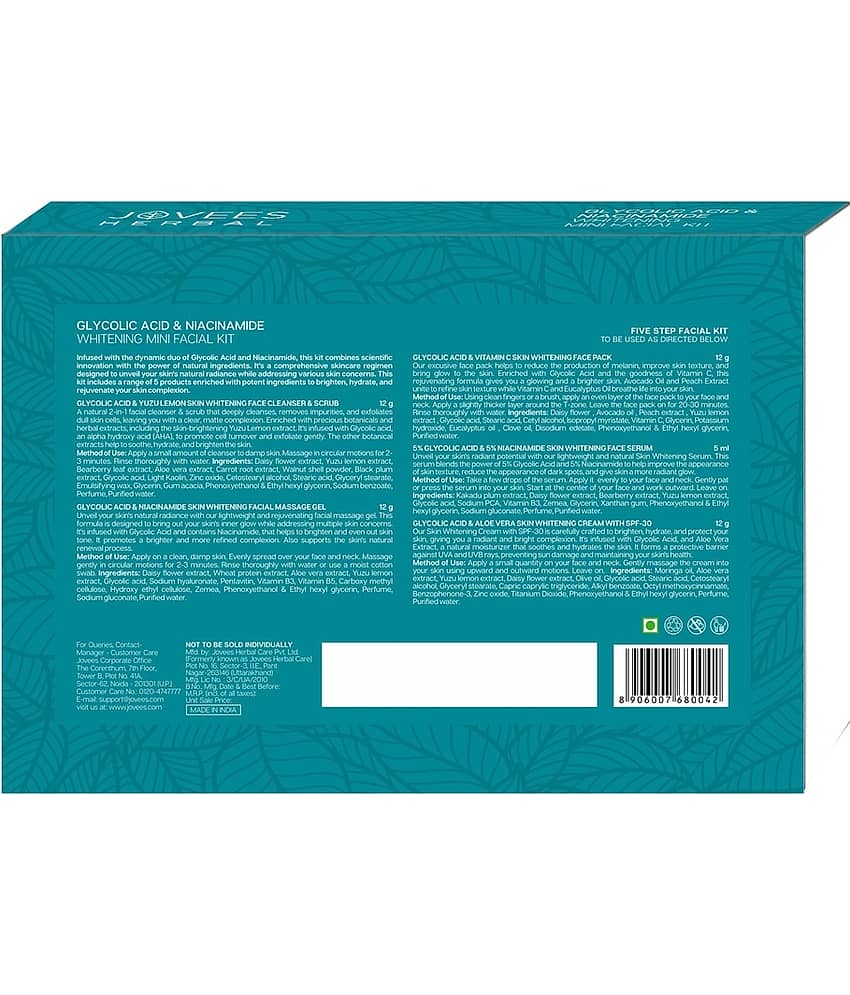 Jovees Herbal Glycolic Acid & Niacinamide Whitening Mini Facial Kit For Brighter 53g (Pack of 1) view 2