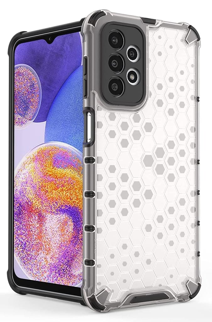 Faircost Hybrid Shockproof Back Cover for Samsung Galaxy A23 Hard Outside Soft Inside- (Polycabonate::Transparent) view 2