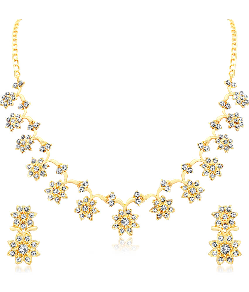Sukkhi Alloy Golden Traditional Necklaces Set Collar view 2