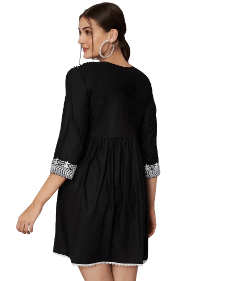 KOI SLEEPWEAR Beautiful Short Embroidered Dress SKY BLUE view 2