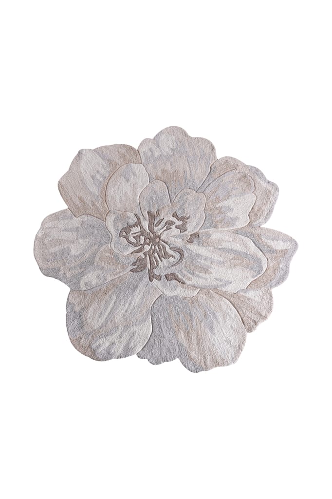 AVRAM Handmade Floral Wool Rug | Ivory/Beige/Grey | Hand Tufted | Designer Area Rug view 2