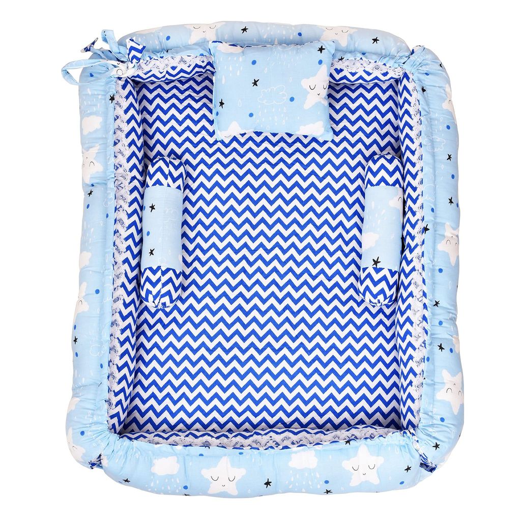 LOREM 3 Pillows & Square Shape Cotton Baby Bed for 0-1 Year BB05-06 view 2