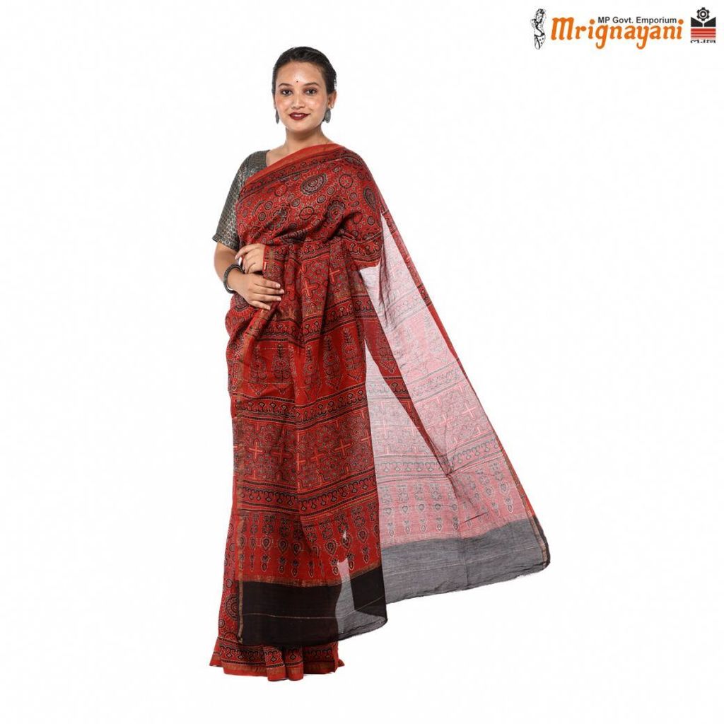 HANDLOOM CHANDERI SILK SAREE WITH BLOUSE (SKU - 3N0105110522 , SAREE - 1225) view 2
