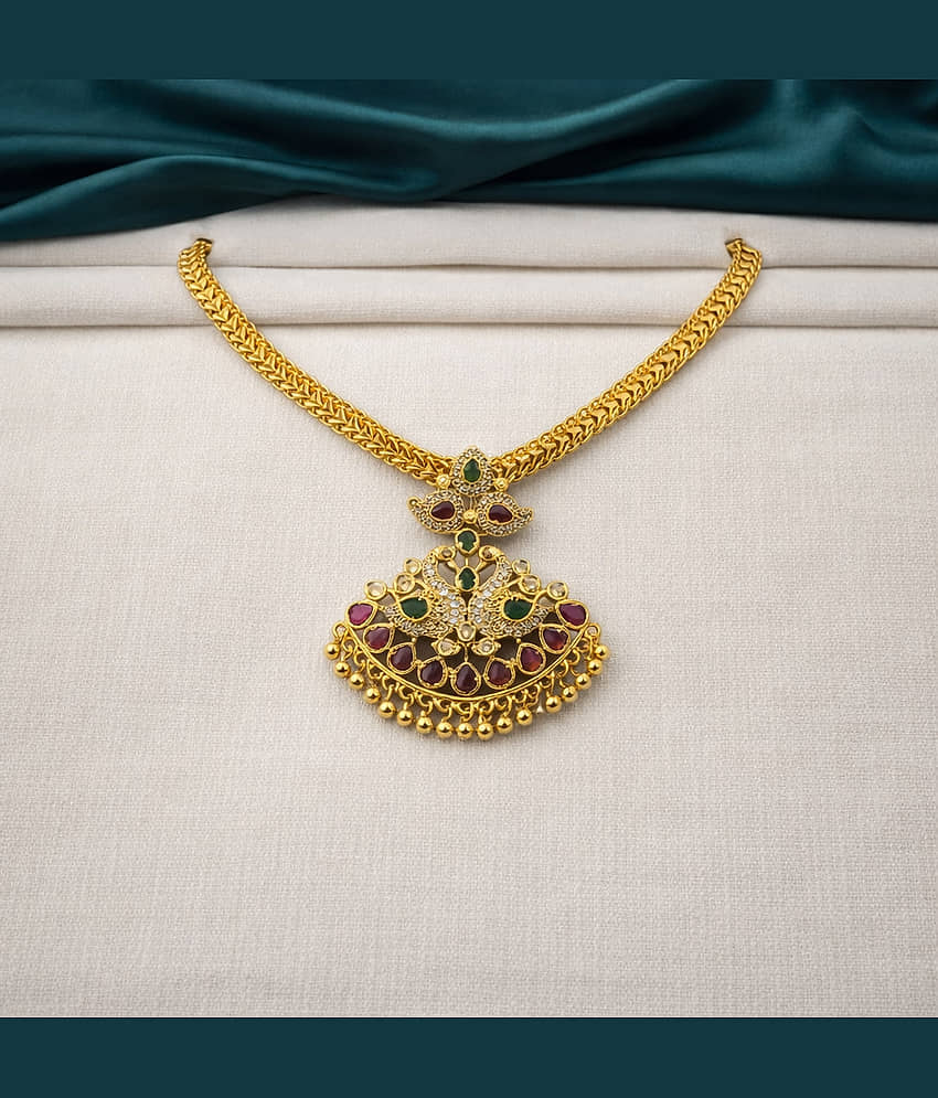 ROFARWORD Gold Brass Necklace Set ( Pack of 1 ) view 2