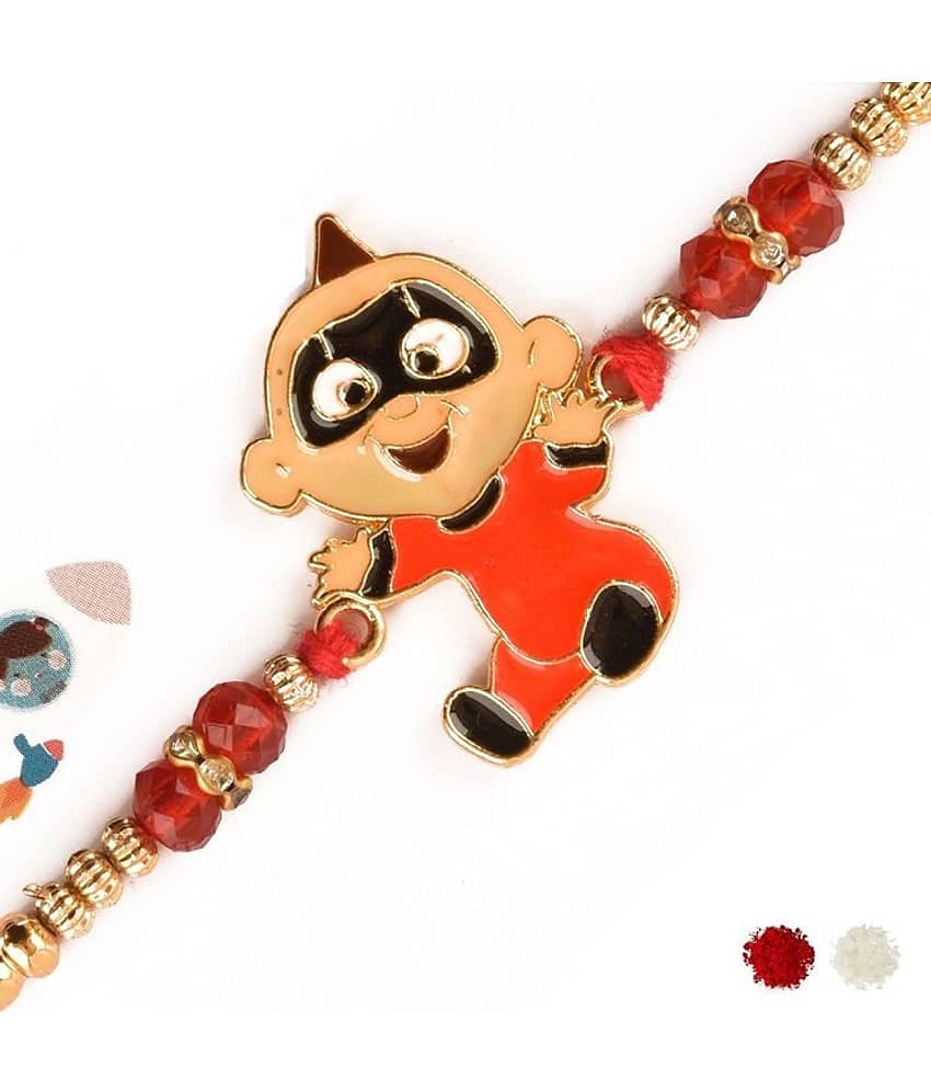 THRIFTKART Captain America & Shield Rakhi with for Brother with Roli Chawal Pack view 2