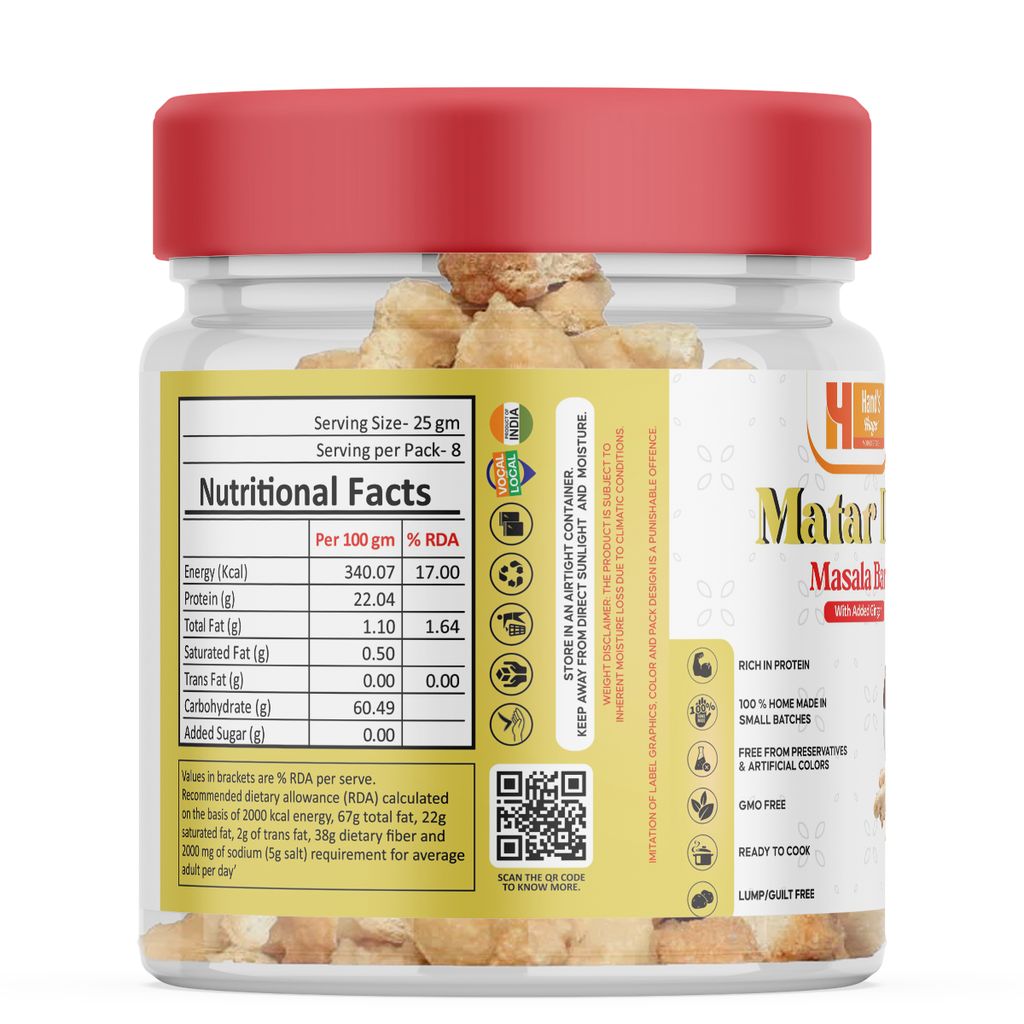 Hand’s Magic Matar Dal Ginger- Masala Bari | High Protein | Ready to Cook | 100% Homemade | No Preservatives | Natural & Healthy | 200g view 2
