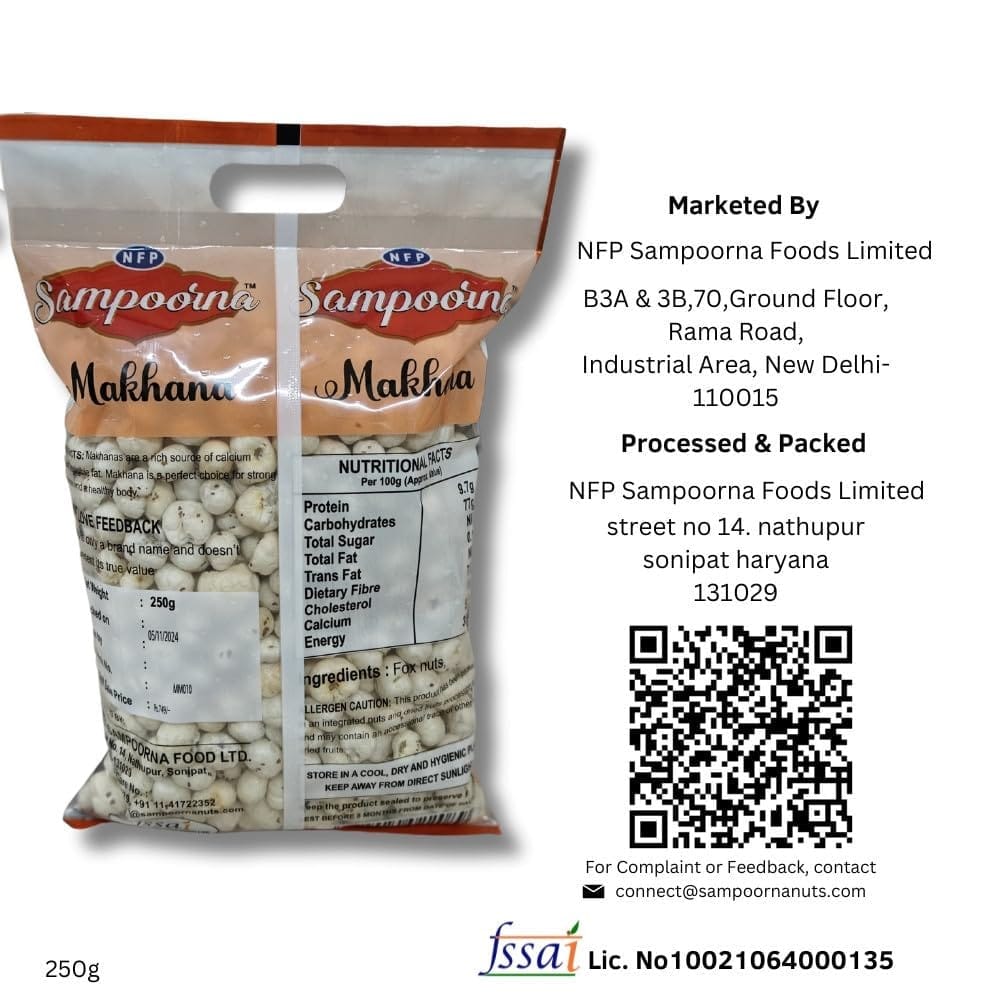 NFP SAMPOORNA NFP Sampoorna foods Plain Makhna 250g (foxnuts) view 2