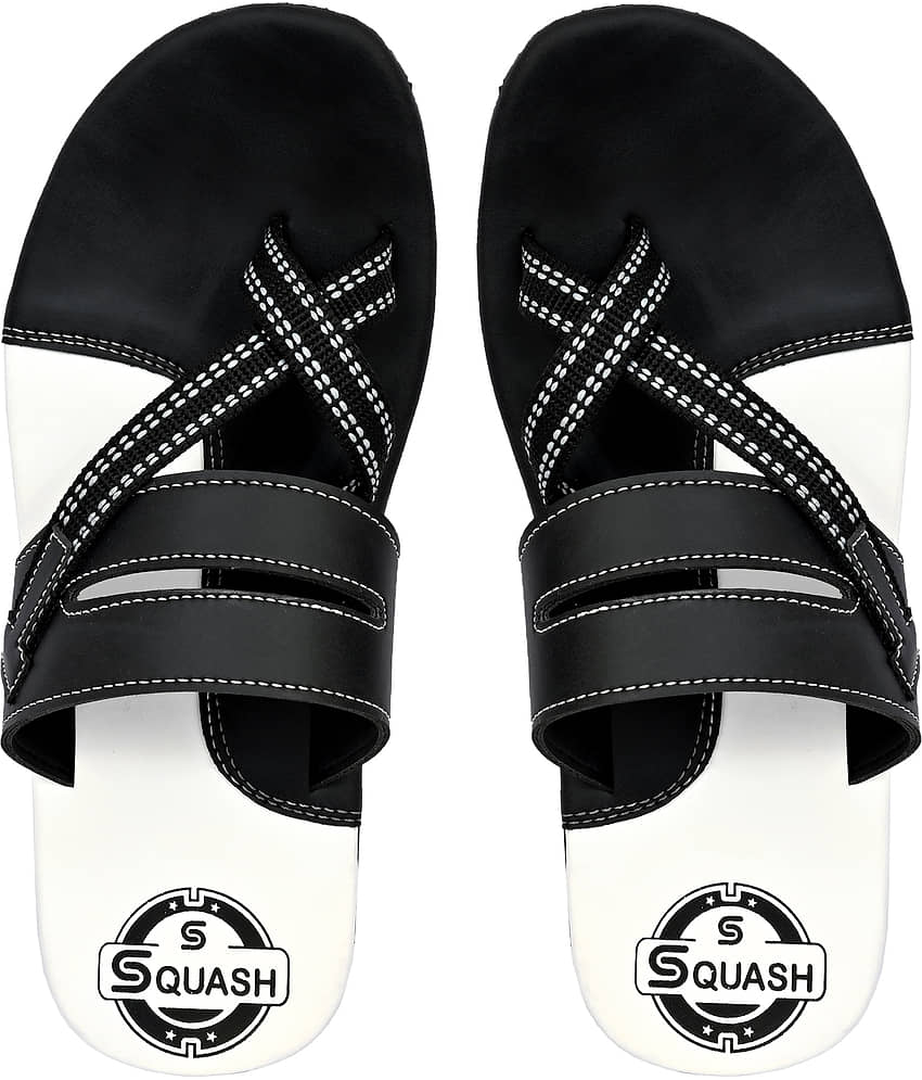 Squash - Black Men's Leather Slipper view 2