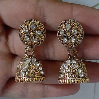 luv fashion gold oxidized jhumkis view 2
