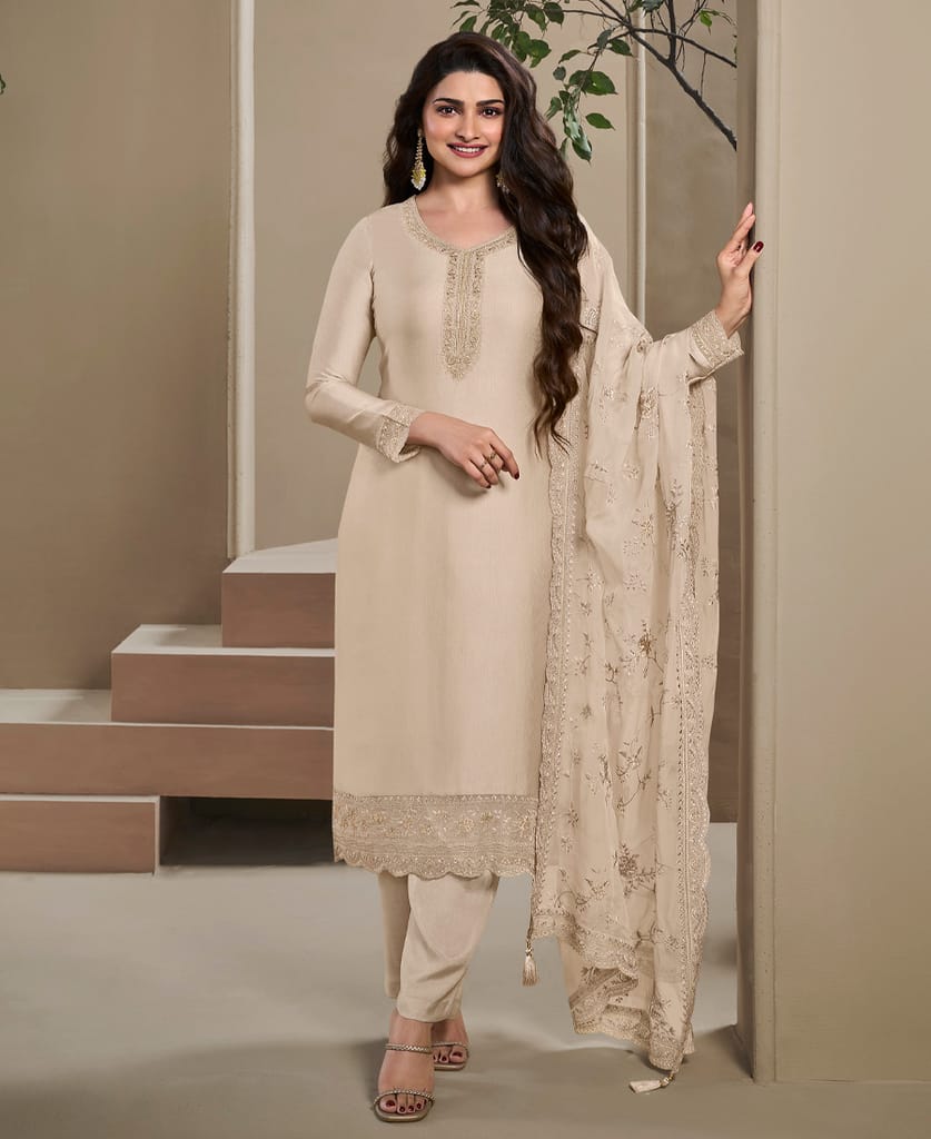 New Wedding Wear Crepe Silk Straight Suit for Women