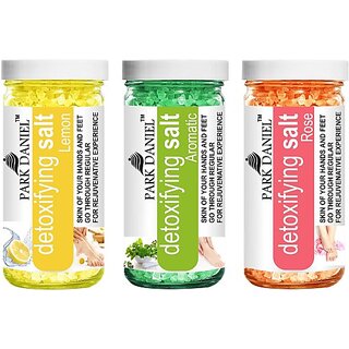 PARK DANIEL Premium Lemon, Aromatic &amp; Rose Bath Salt- For Radiant, Soothening &amp; Whitening Skin- Pedicure &amp; Manicure Salt Combo Pack of 3 Jars of 200 gms(600 gms) (600 g) view 2
