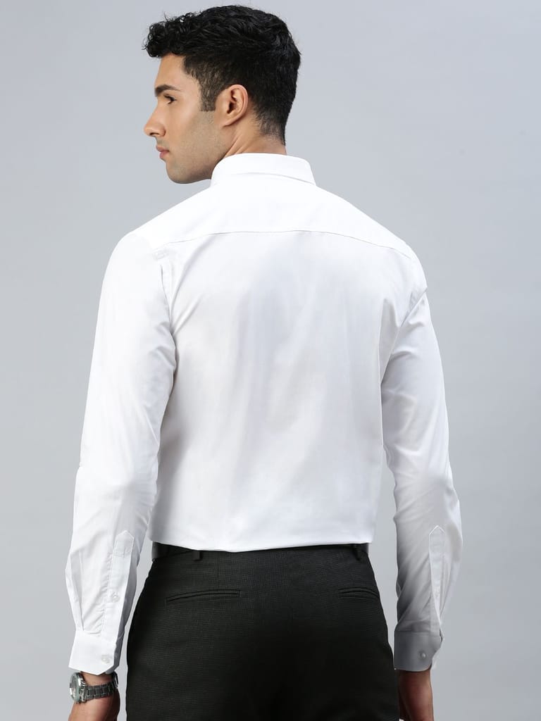 Mens 100% Cotton White Shirt Full Sleeves Breeze Cotton view 2