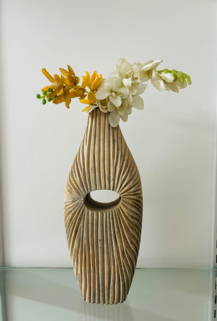 Mango wood beautiful design flower pot, flower vase