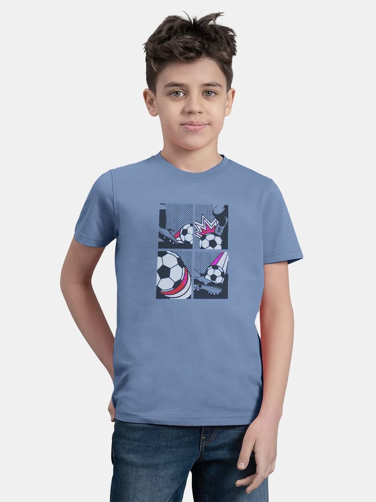 Teen Boys Light blue Graphic Print T-Shirt