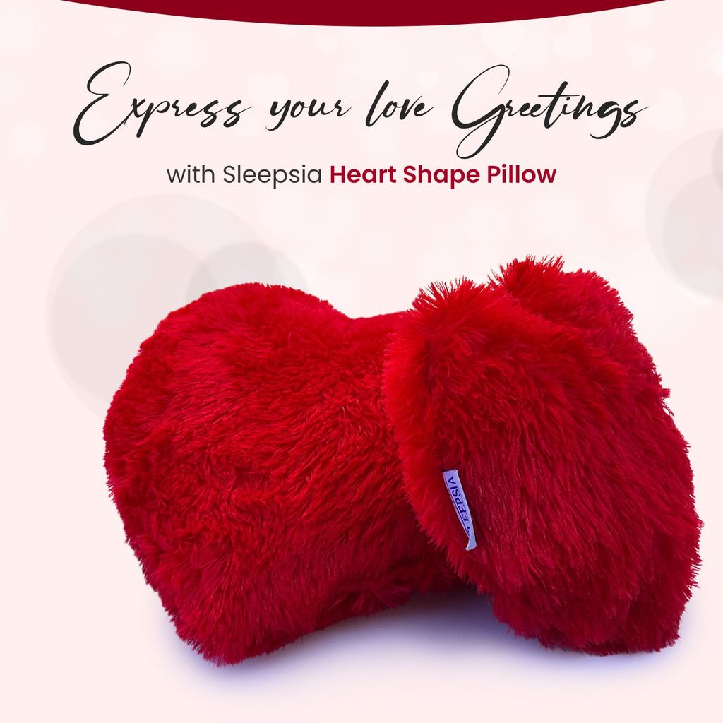 Sleepsia Heart Shaped Pillows, Valentine Day Gift Combo, Valentines Special, Girlfriend/Boyfriend Love Pillow Husband/Wife Surprise Small & Big Valentine Love Couple Cushions Romantic Proposal Gift view 2