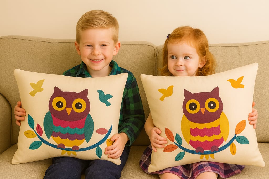 Whimsical Owl Decorative Pillow for Bedroom (Set of 4) view 2