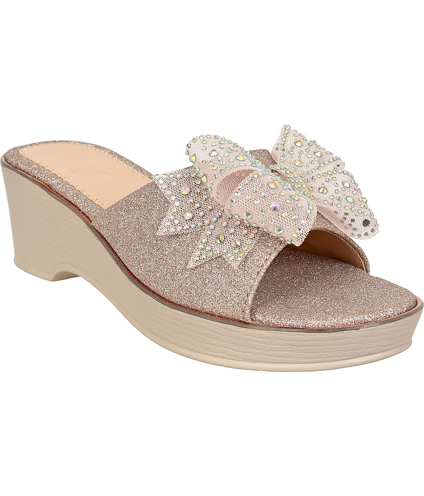 Cozy Wear Gold Women's Sandal Heels view 2