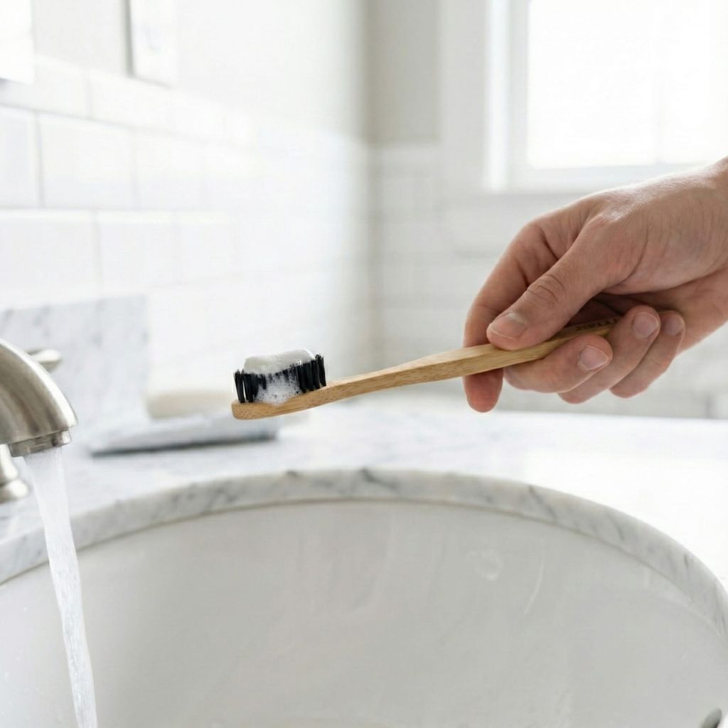 Eco-Friendly Bamboo Toothbrush for Adults | Biodegradable Wooden Toothbrush with Charcoal Bristles view 2