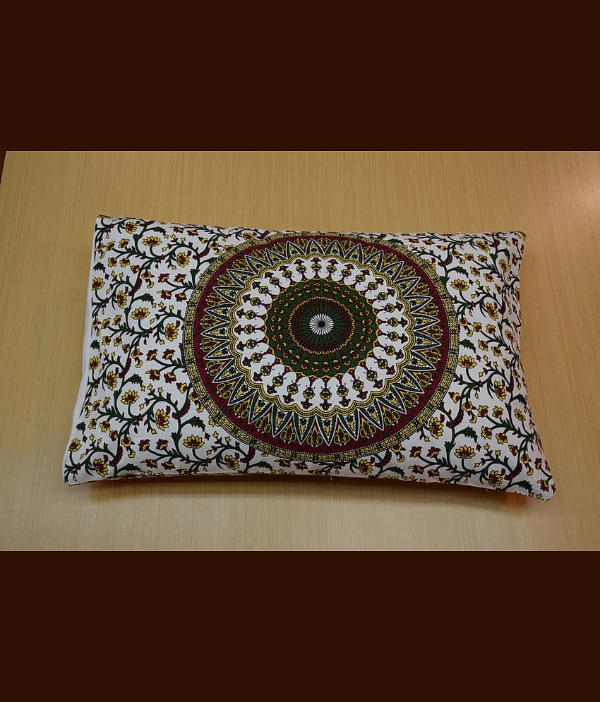 Miyanbazaz Set of 4 Cotton Floral Cylindrical Cushion Cover (45X45)cm - Yellow view 2