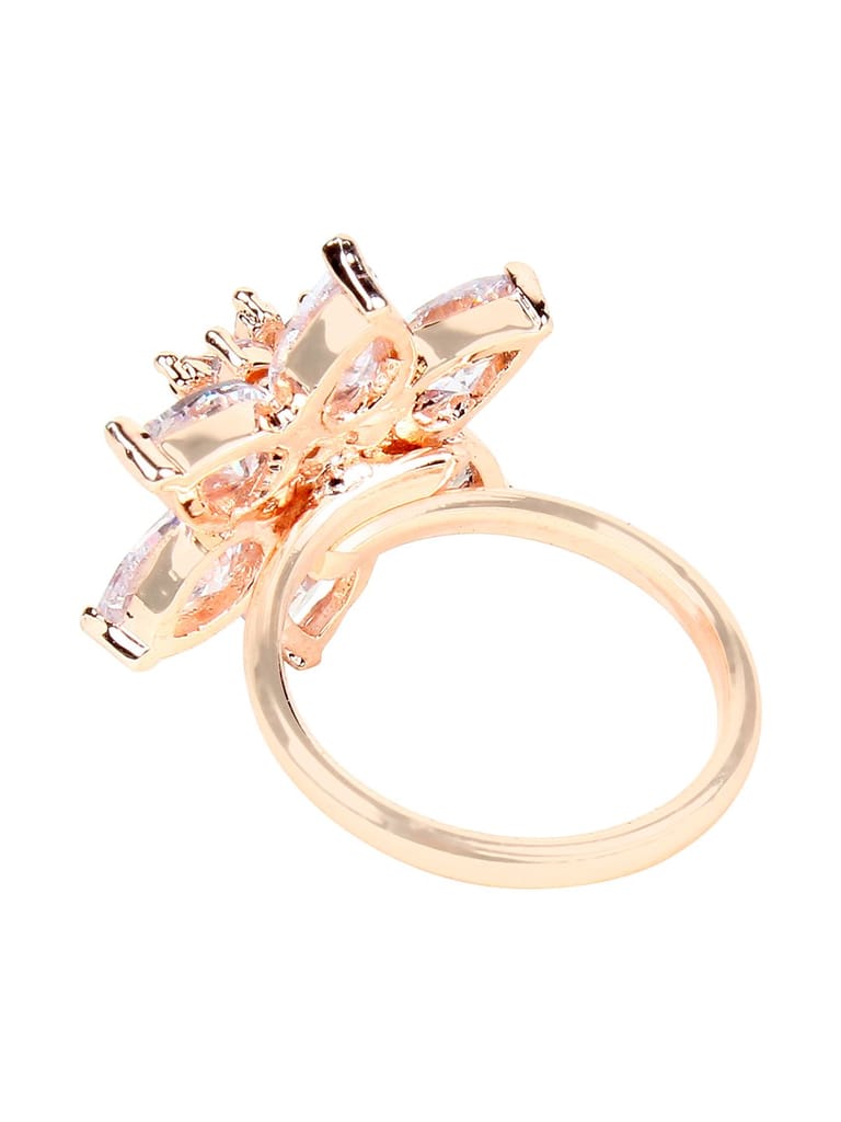Cardinal American Diamond Gold Plated Brass Adjustable Ring view 2