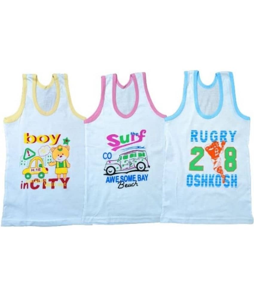 DAYAKU Pack of 3 Boys 100% Cotton ( White ) view 2