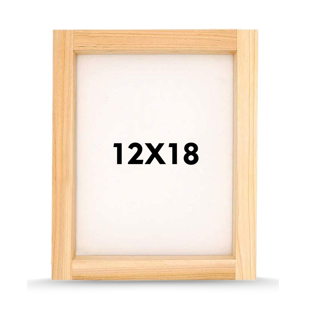 (12X18 Inch)Wooden Screen Printing Frame with Pre-Stretched 120No. Mesh