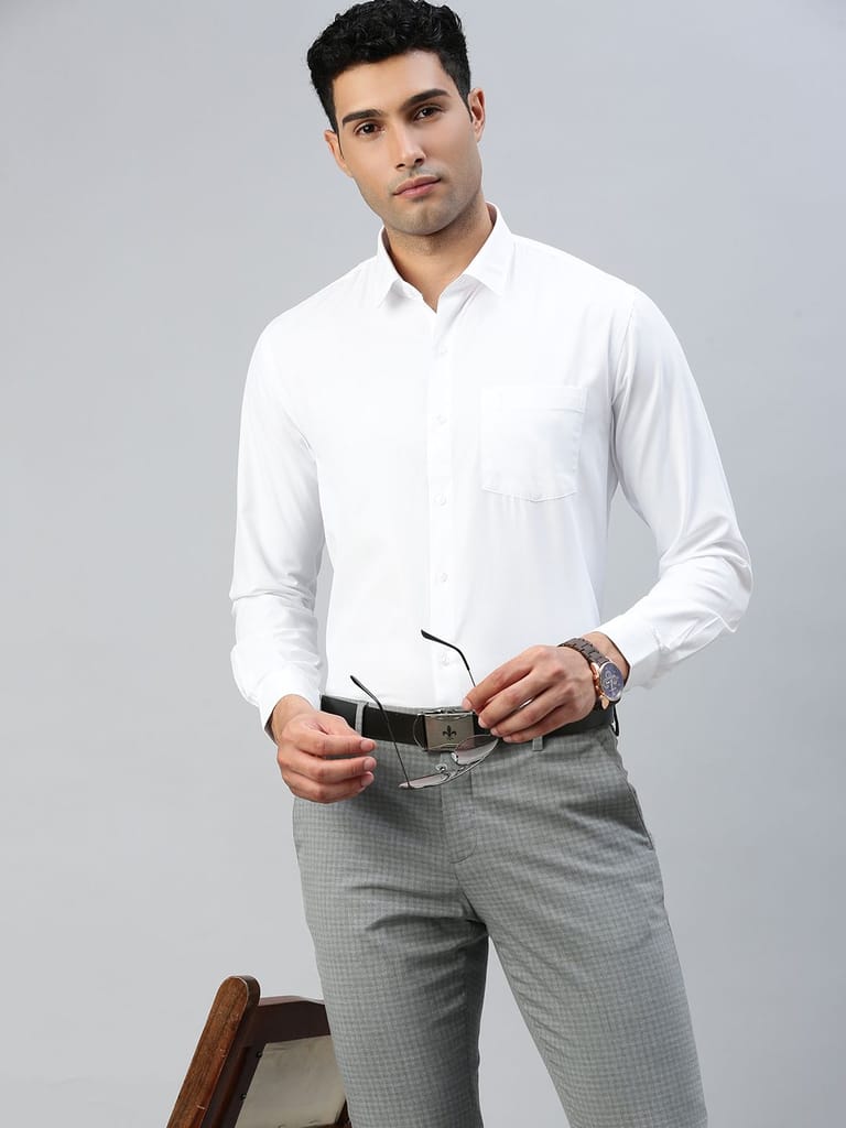 Mens Cotton White Shirt Full Sleeves Wewin New (2 Pcs Pack) view 2