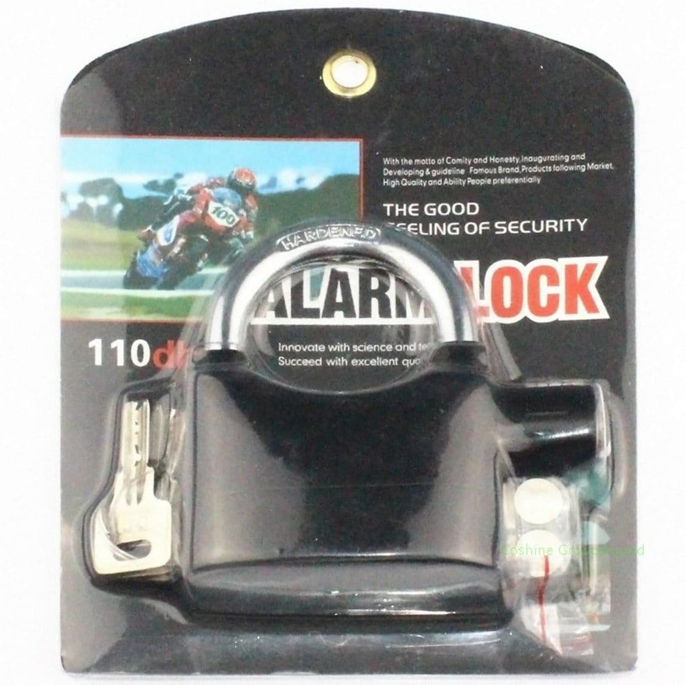 Loud Siren Hardened Steel Alarm Anti Theft Security Door System Padlock (110Db, 10 mm) view 2