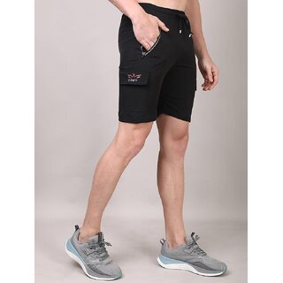 T Dot Mens Black Lycra Blend Shorts view 2