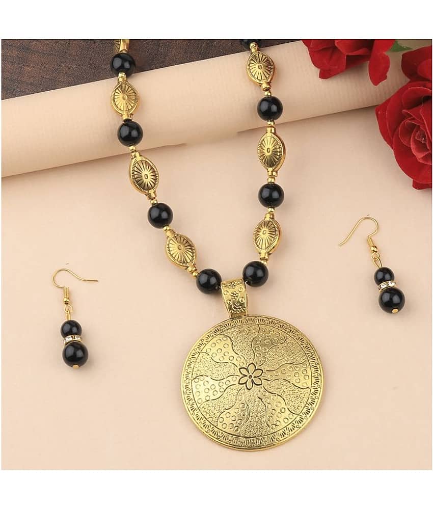 Silver Shine Alloy Golden Contemporary Contemporary/Fashion Antique Necklaces Set view 2