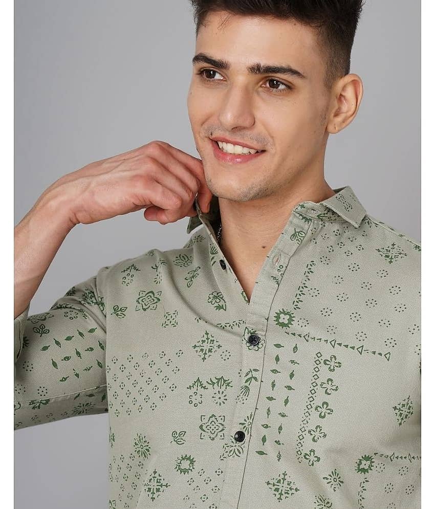 Paul Street - Green 100% Cotton Slim Fit Men's Casual Shirt ( Pack of 1 ) view 2