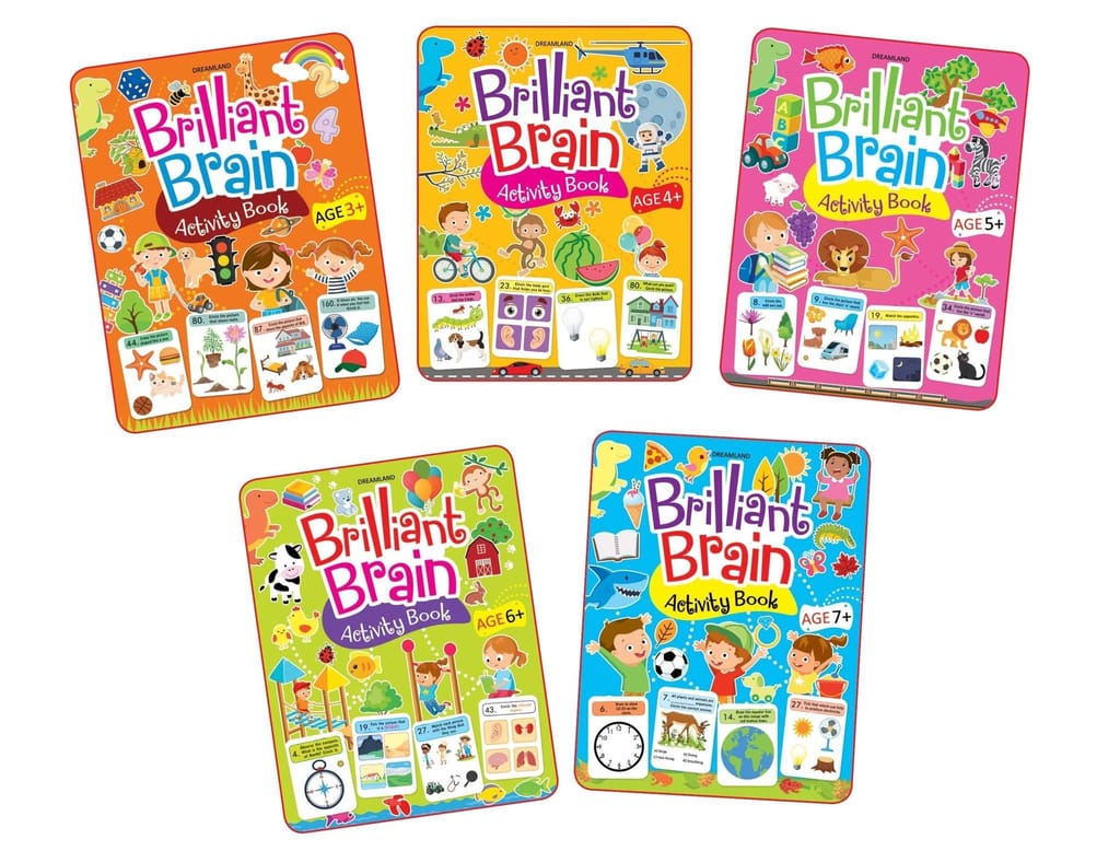 Brilliant Brain Activity Books Pack - A Set of 5 Books with Fun Activities, Puzzles, and Educational Lessons [Paperback] Dreamland Publications view 2