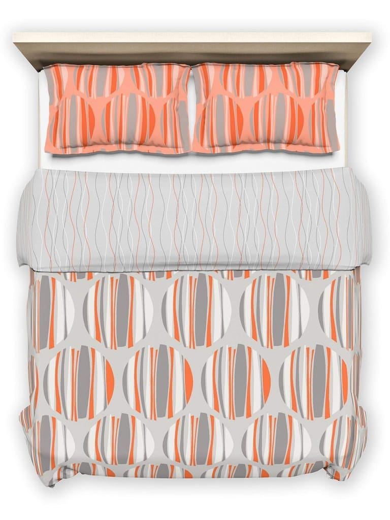 DDECOR - Primary Collection 100% Cotton Geometric Pattern 136TC King Quilt |229 CM X 274 CM| - Orange view 2