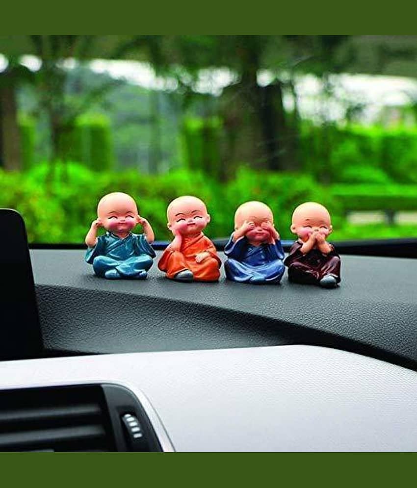 Fashion Bizz Baby Monk Hat Buddha Figurines Decorative Showpiece - 6 cm, Set of 4 view 2
