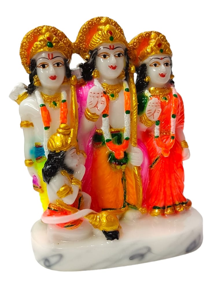 Dev Bhakti Ram Darbar Statue In Marble Ram Darbar Maryada Pursotam, Ram, Seeta, Lakshman Decorative Showpiece - 11 cm (Marble, Multicolor) view 2