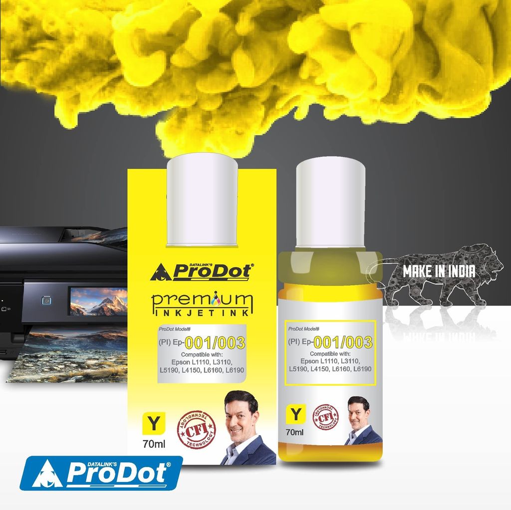 ProDot Ep 001/003 Inkjet Ink Refill Compatible with Epson L1110, L1455, L3100, L3101, L3110, L3150, L4150, L4160, L5190, L6160, L6170, L6190 Ink Tank Printers view 2