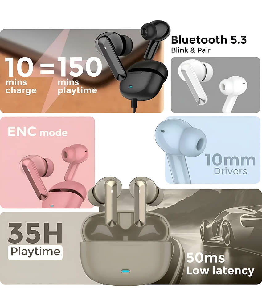 VERONIC HYDRO Bluetooth True Wireless (TWS) In Ear 35 Hours Playback Noise isolation,Powerfull bass IPX4(Splash & Sweat Proof) Assorted view 2