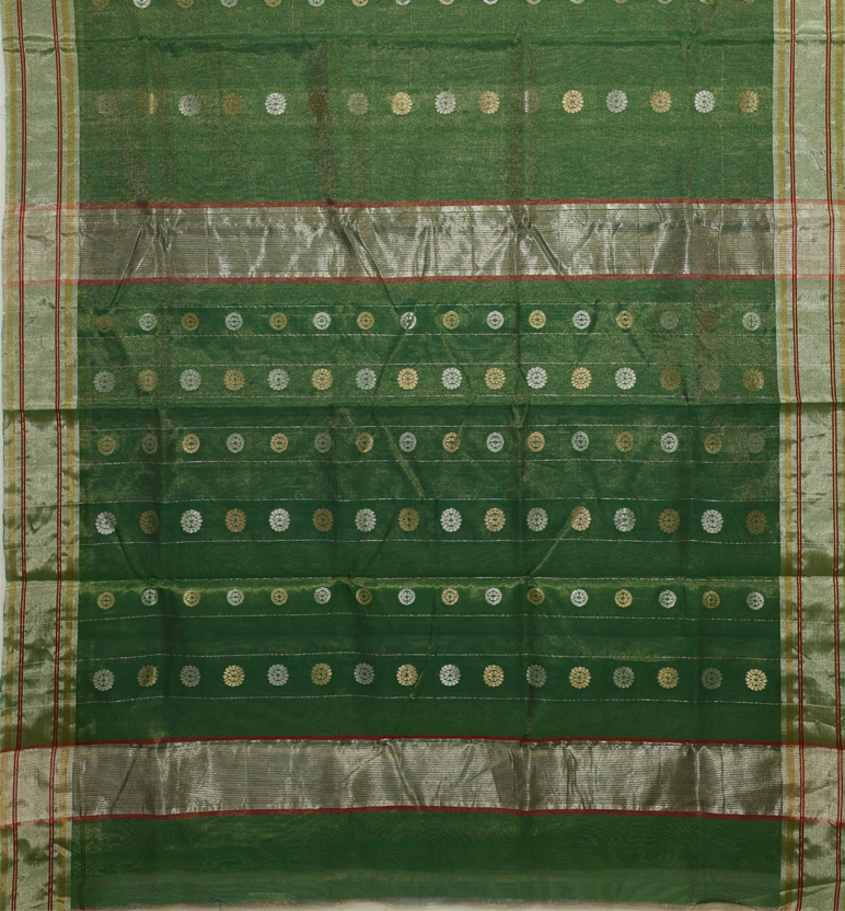 Handloom Chanderi Tissue By Mercerized Cotton Saree view 2
