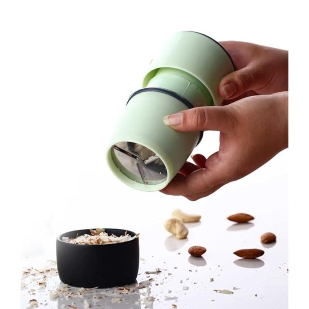 GLOBAL IMPEX 3 in 1 Dry Fruit Chopper Slicer Multipurpose Kitchen Cutter with 3 Steel Blade Dry Fruit Slicer - Pista Green Color (296 Gram Pack Of 1, Additional 3 Steel Blade) view 2
