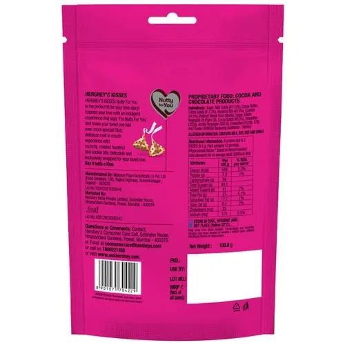 Hershey's Kisses Hazelnut N Cookies Rich Milk Chocolate, 100.8 gm view 2