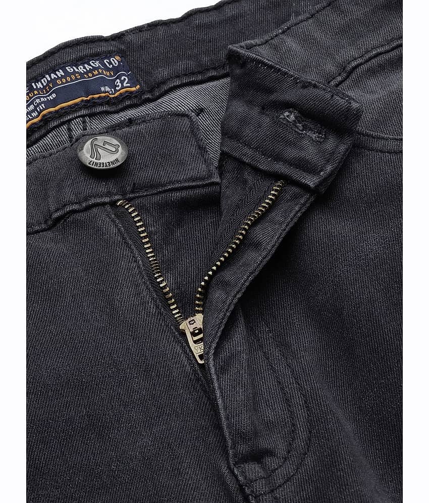 The Indian Garage Co. Slim Fit Distressed Men's Jeans - Black ( Pack of 1 ) view 2
