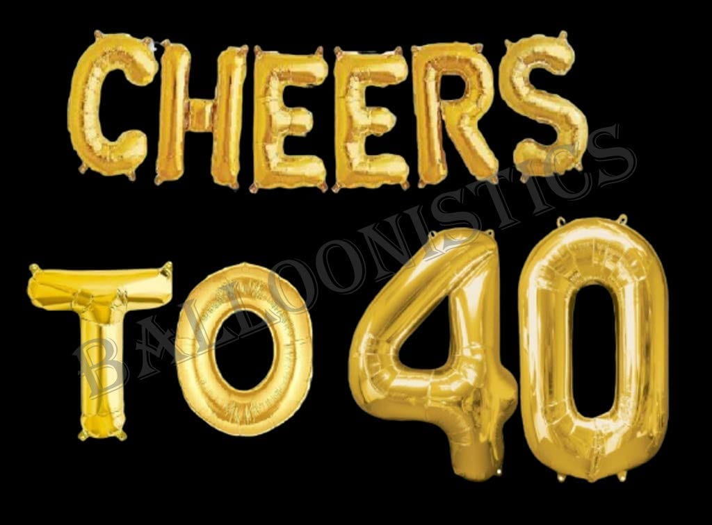 Balloonistics Cheers to Forty Foil Balloon Combo Number 40 Foil Balloon for Birthday and Anniversary view 2