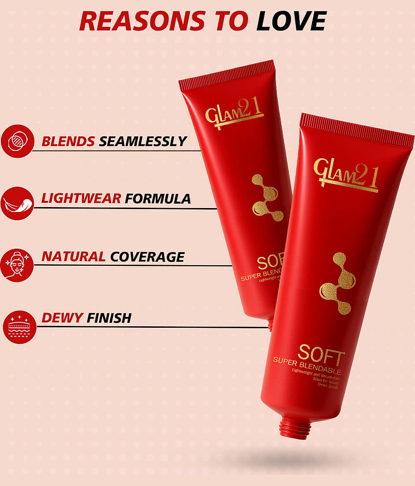 Glam21 Blendable Foundation-Hides Skin Imperfection,Darkspot,Finelines|Lightweight Foundation Satin-06, 70 G view 2