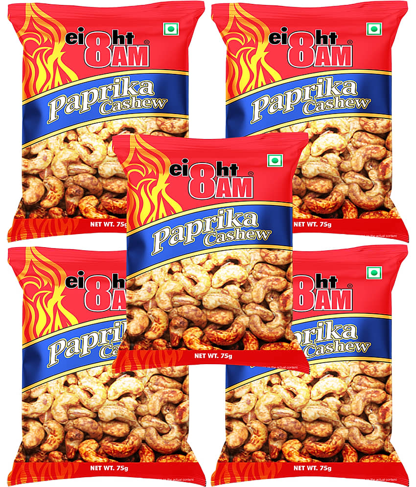 8AM MASALA CASHEWS Paprika 75g Pack of 5