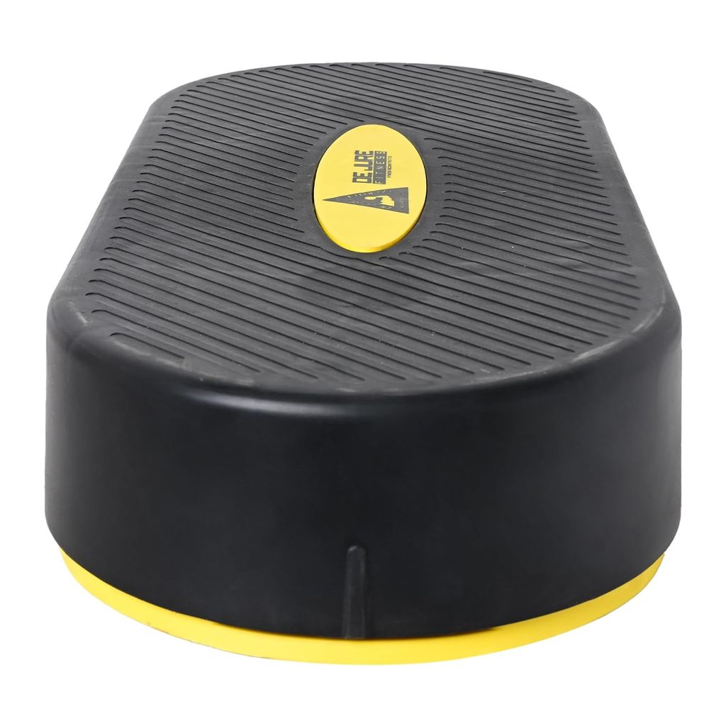 De Jure Fitness 3-in-1 Stepper for Exercise at Home, Anti-Skid Aerobic Stepper, Cardio Workout & Strength Training Equipment for Home Gym - Capacity 200Kg Black/Yellow. view 2