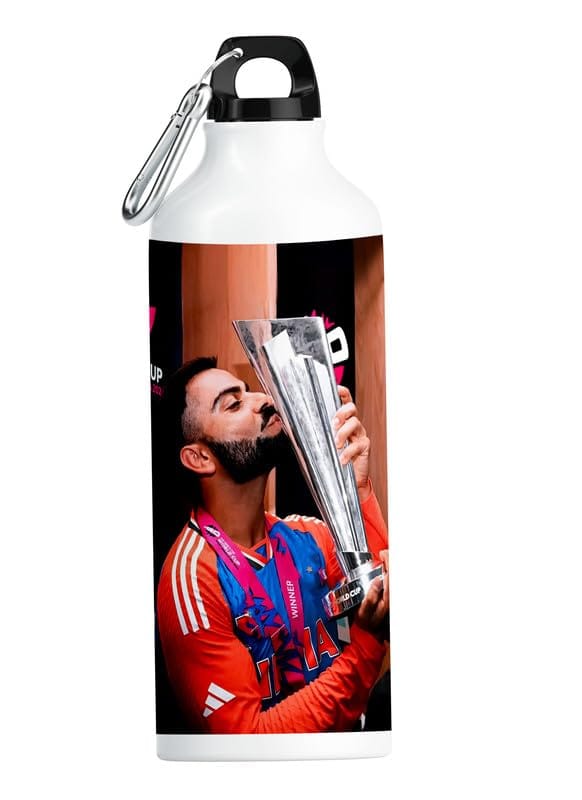 Cricket Edition Virat 750ml Printed Aluminum Gym Water Bottle view 2