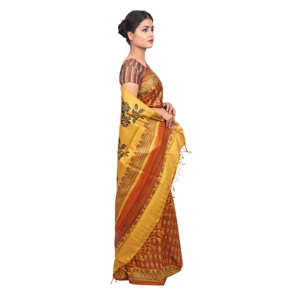 HANDLOOM KOSA SAREE WITH BLOUSE (SKU - 1ST103141220 SAREE- 247) view 2