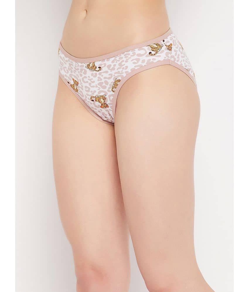 Clovia Cotton Printed Women's Bikini ( White ) view 2